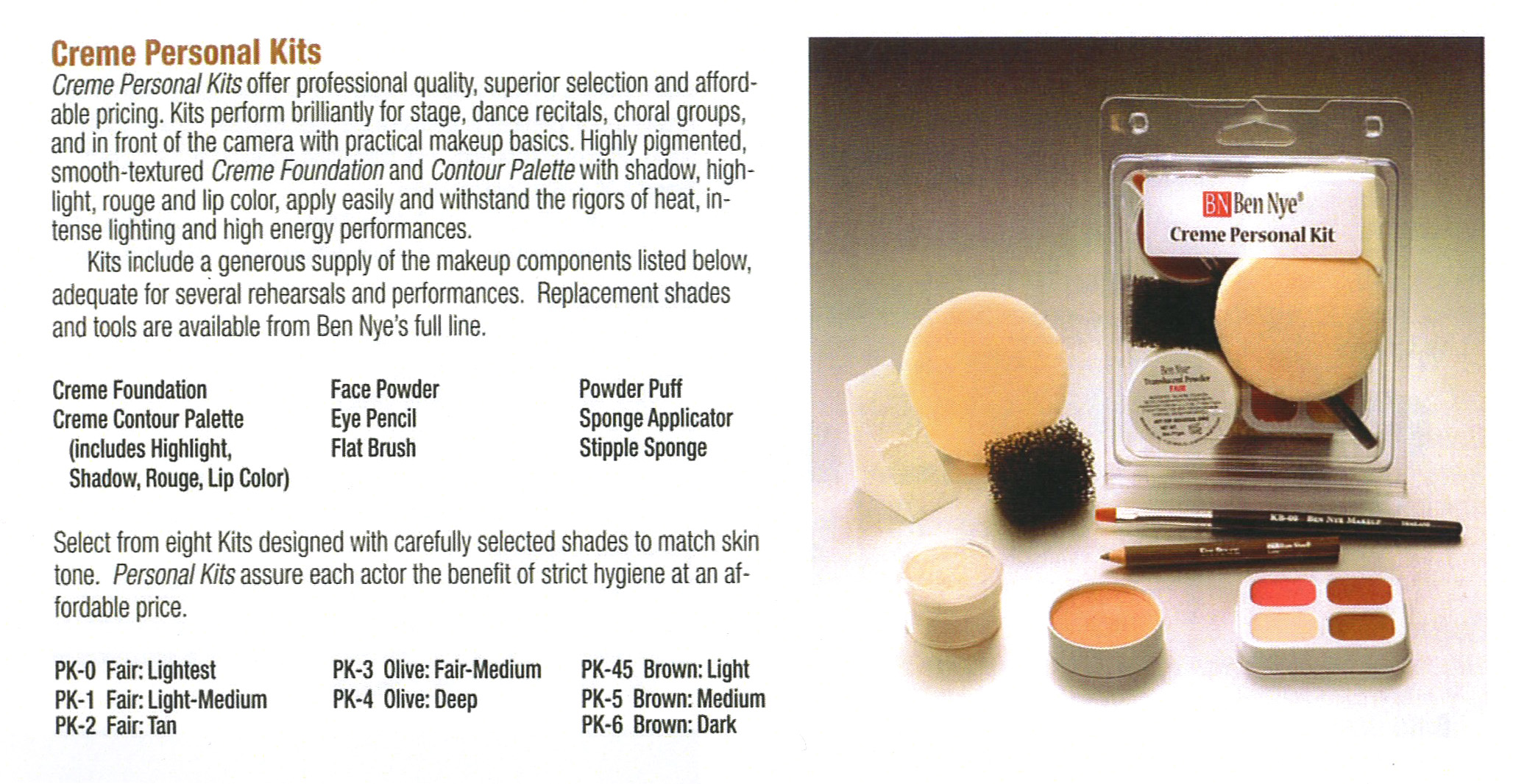 Ben Nye Theatrical Creme Makeup Kit Saubhaya Makeup